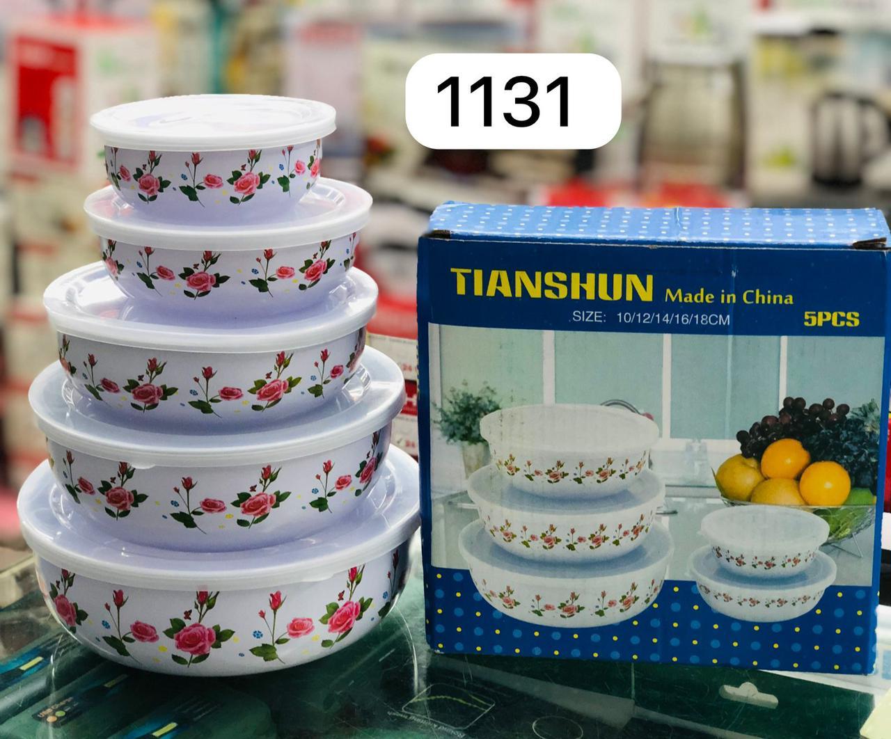 Enamelware Storage Bowl Set /Food Container 5pcs