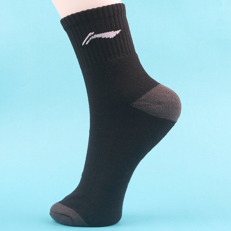 Li-Ning Lining towel bottom sports socks men's tube thickened badminton tennis socks sweat-absorbing running socks deodorant basketball socks. 