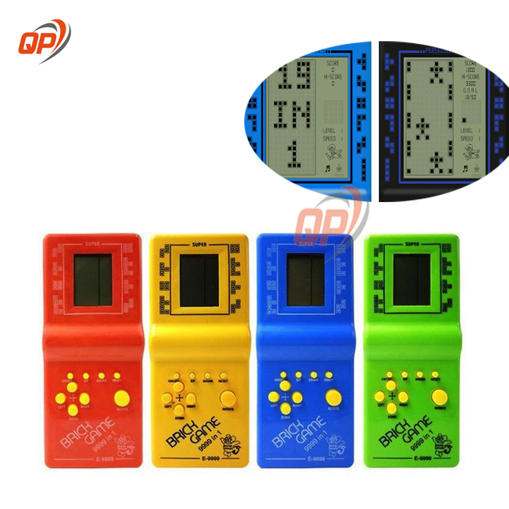 qp Large Screen Brick Game Console Building Block Game Racing/Tank Game Built-in 23 Classic Games Nostalgic Puzzle