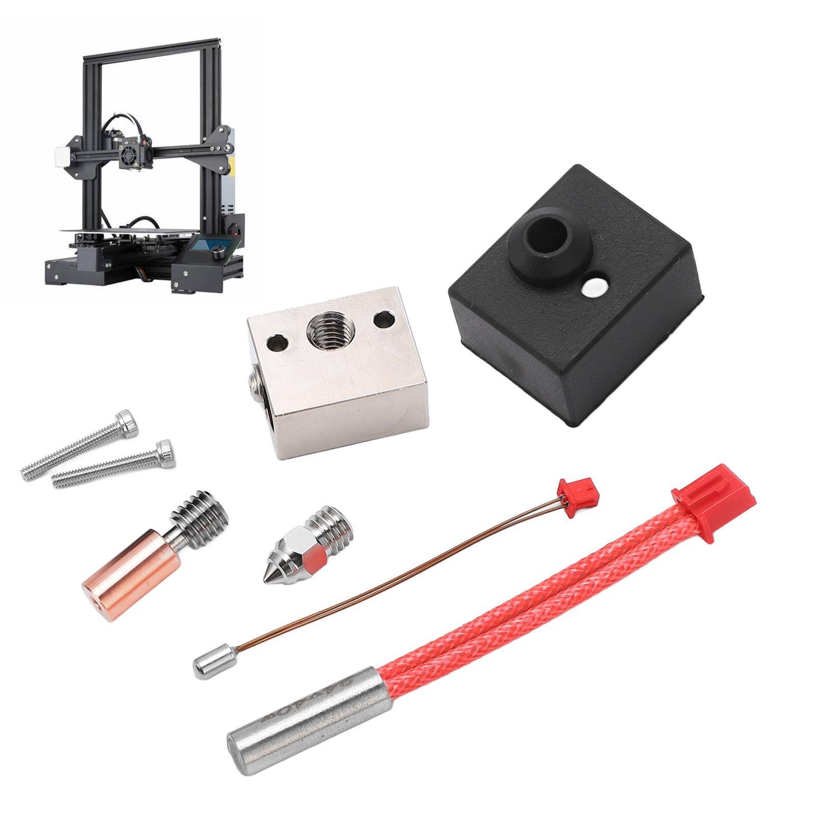 3D Printer Heating Block, 24V 40W Sturdy 3D Printer Hotend for Replacement. 