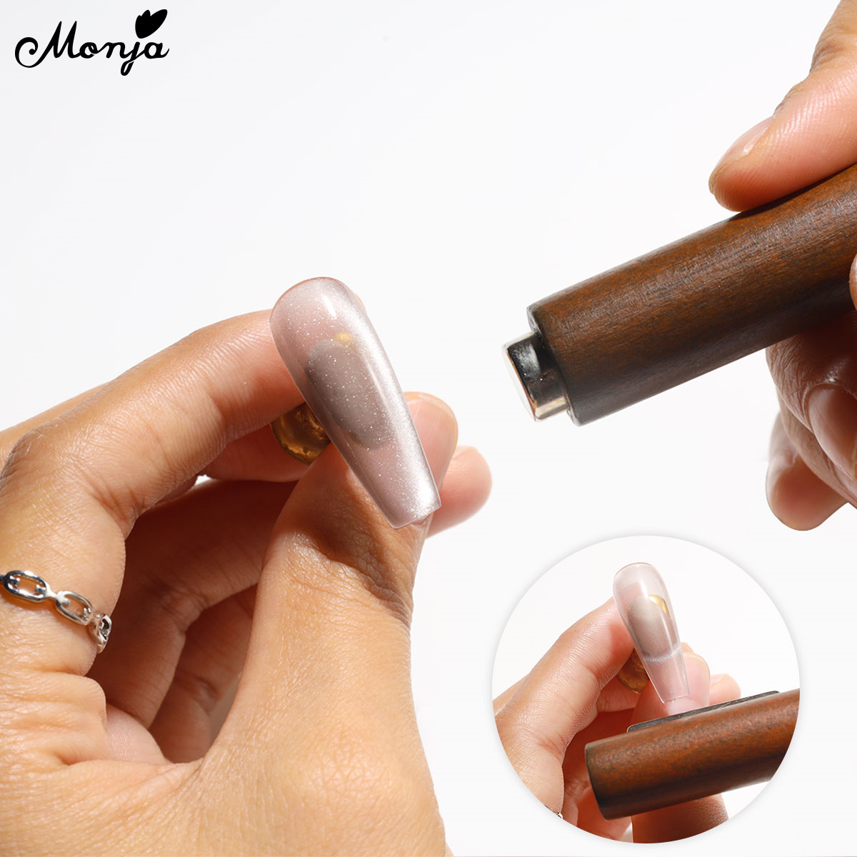 Monja 2-in-1 Cat Eye Nail Magnetic Stick 3D Cat Eye Magnetic Rod UV Gel Magnet Tools Strong Effect Magnets DIY Manicure Tools. 