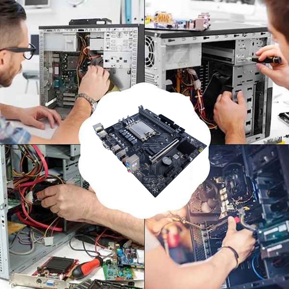 H610 Motherboard+Thermal Pad+Thermal Grease LGA1700 DDR4 Gigabit LAN for G6900 G7400 I3 12100 I5 12500 12Th CPU. 