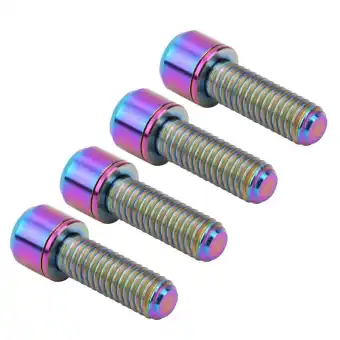 4Pcs Portable M6x18 Titanium Alloy Mountain Bike Road Bicycle Stem Screw Bolts