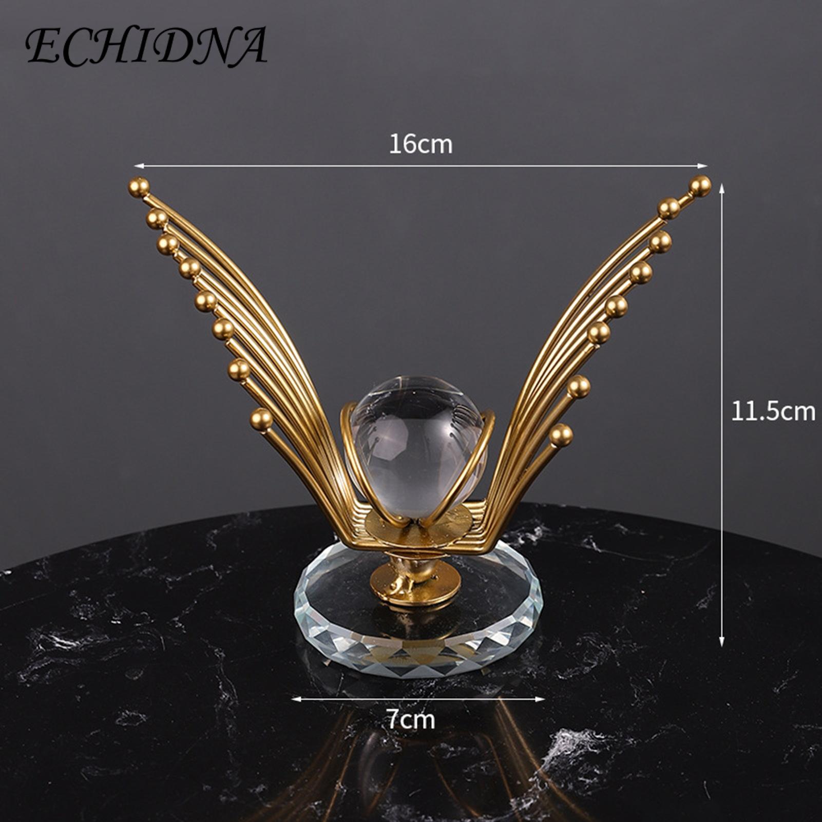 Crystal Ball Decor Han rafted n Eagle Sculpture with Crystal Ball Home Office Decor Statue for Cabinet Study Desk Eagle Metal Ornament. 