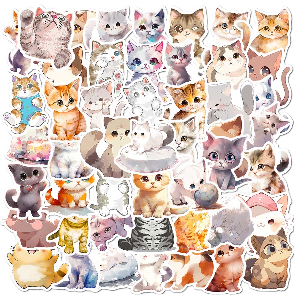 20/40pcs Cat Stickers Cute Pussy Cats Stickers for Laptop Scrapbook Journal Kids Girls Boys Stickers. 