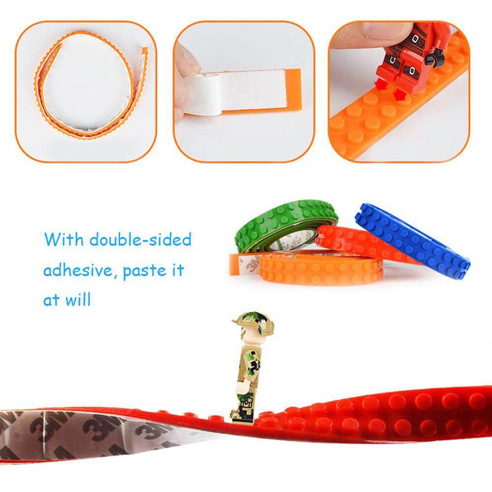 OXOQO Building Block Tape for Lego Bricks Self Adhesive Baseplate Strips for Kids Non-toxic Cuttable Reusable for Lego Lover Kids Toy Gift. 