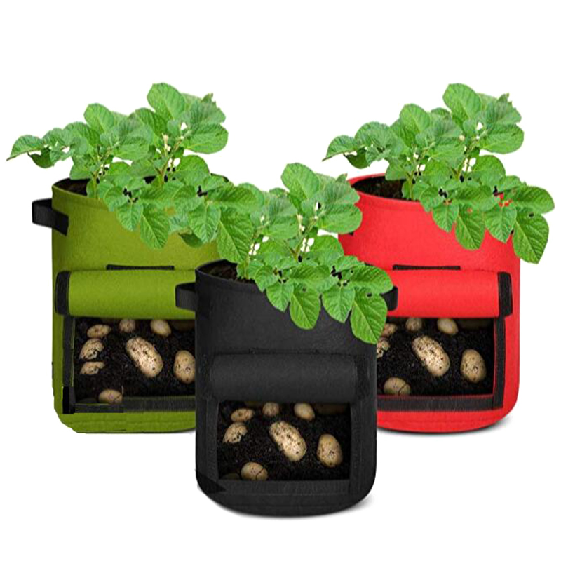Vegetable Grow Bags, Breathable Felt Nonwoven Garden Planting Containers, Growing Containers