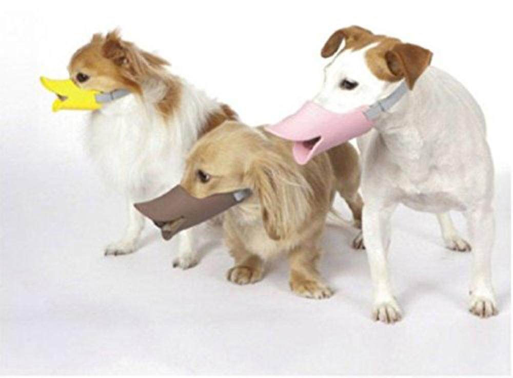 Dog Mouth Cover For Anti-Bite Duck Mouth Pattern Silicone Muzzle Mask Small Size. 