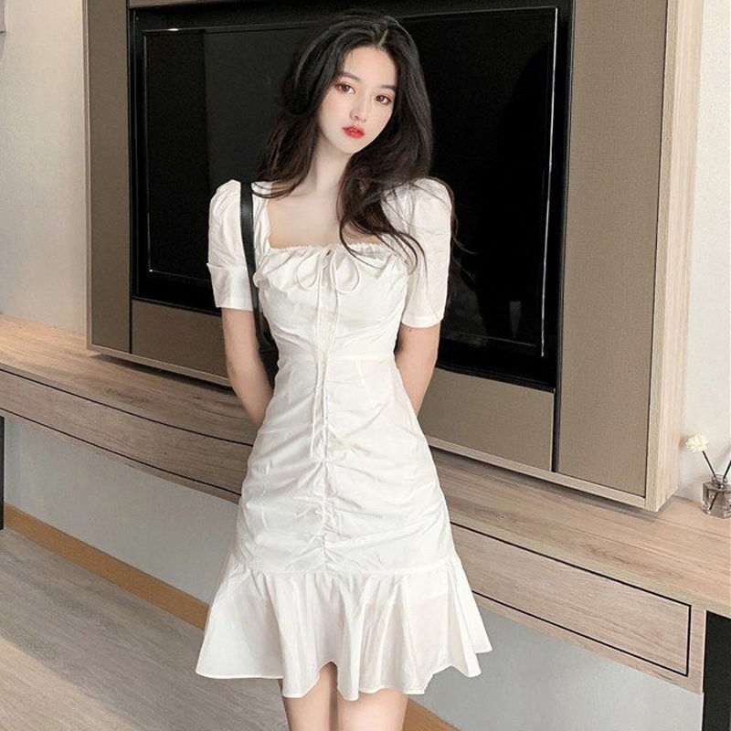 Ulzzang shop white dress