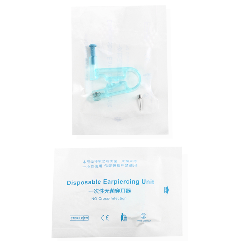 Ear Piercing Gun Healthy Safety Sterile Disposable Body Ear Nose Gun with Tool Kit + Metal Stud Earring Stainless Steel. 