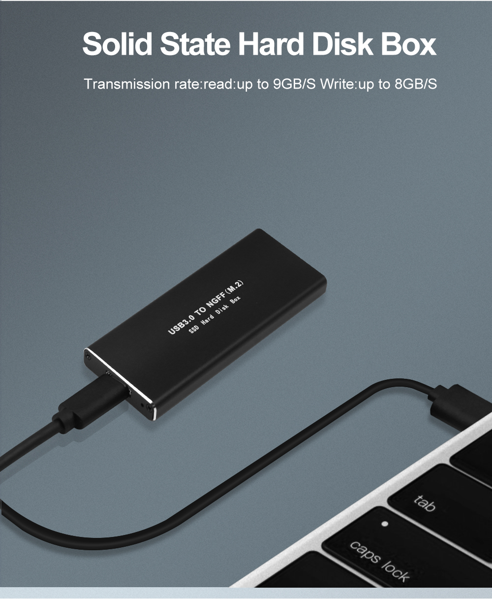 SSD Enclosure Aluminum M.2 SSD Enclosure M2 SATA NGFF to USB 3.0 Adapter. 