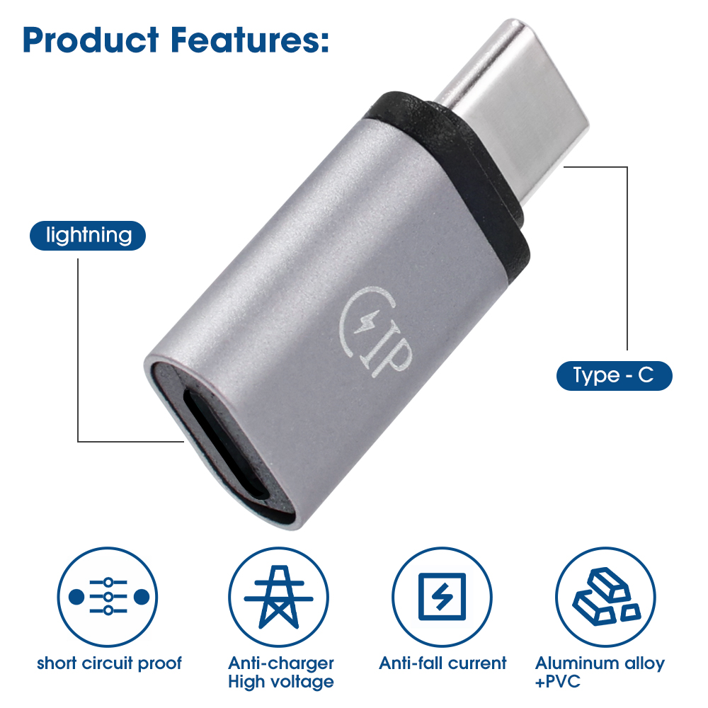 Lightning to Type-C Adapter - USB-C to iPhone Connector for iPhone 14/13 Pro XS. 