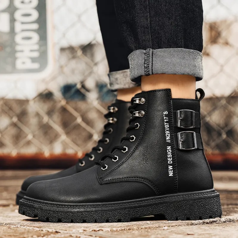 Mens black hi hot sale top boots