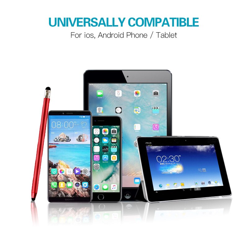 14cm Universal Pencil Double Dual Silicon Head Touch Capacitive Screen Stylus Caneta Capacitiva Pen For Ipad Tablet Smartphone. 