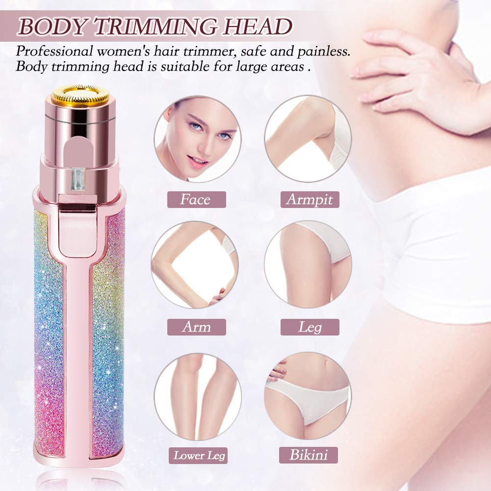 Women's Face Hair Remover Epilator for women Machine for Upper Lip, Chin, Eyebrow SUNSHREE - Rose Gold. 
