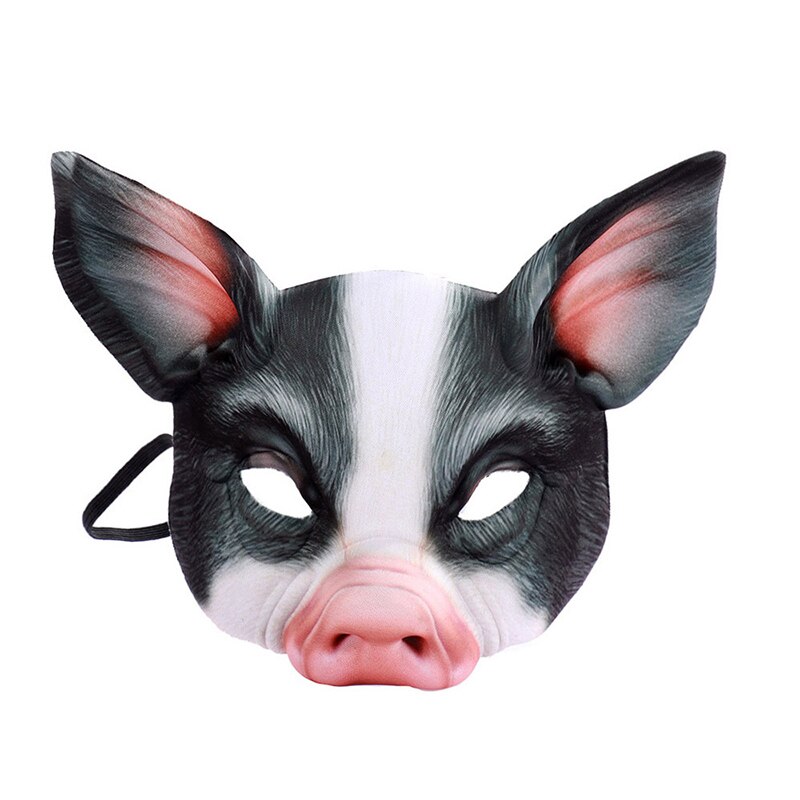 3D Animal Mask Halloween Masquerade Ball Masks Tiger Pig Half Face Mask Party Carnival Fancy Dress Costume Props. 
