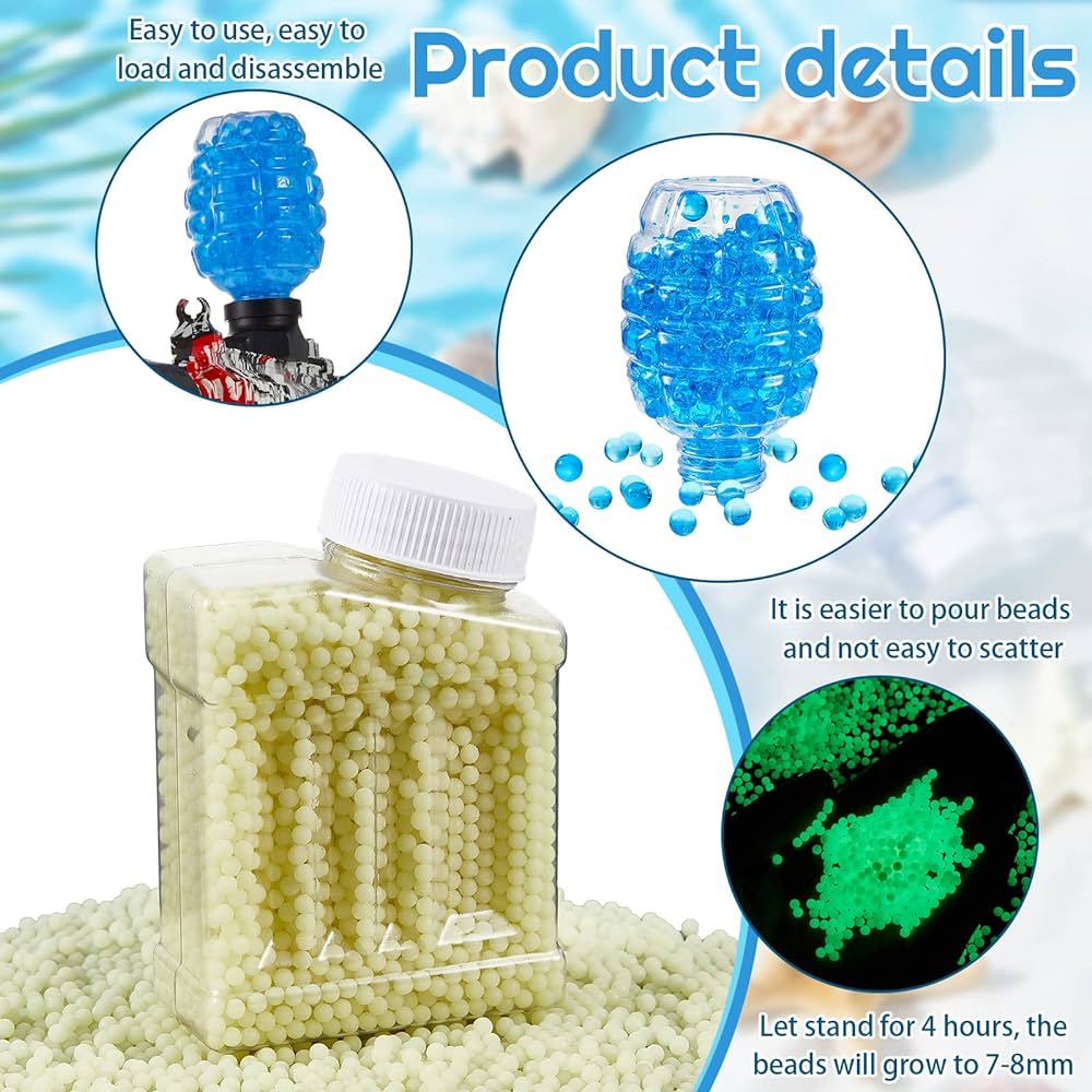 700+ Water Balls Beads Gel Splatter Ball Blaster Bullets Ammo (7-8 mm) - Non Toxic Gel Blaster Gellets Refill Ammo by ZinZen. 