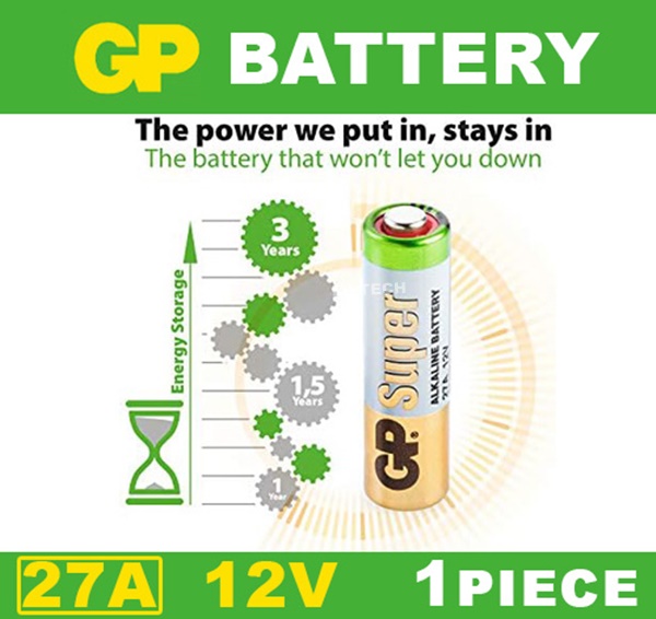 GP 27A 12V battery for Roller Gate Remote. 
