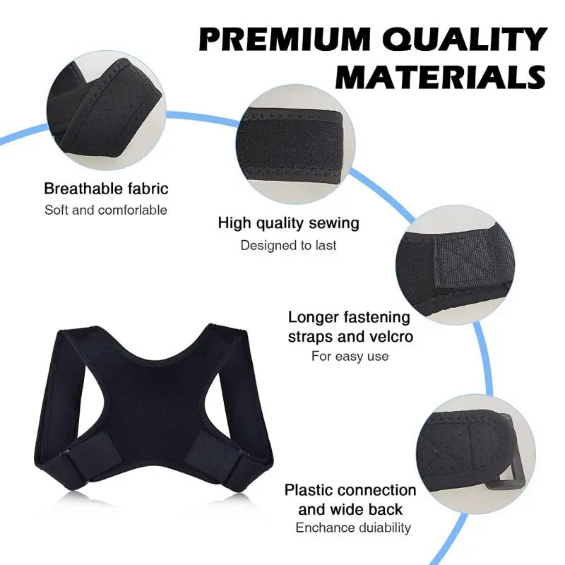 Posture Corrector Women Men Adjustable Upper Back Brace Breathable Back Straightener Providing Pain Relief Lumbar Neck ShoulderHats & Caps. 