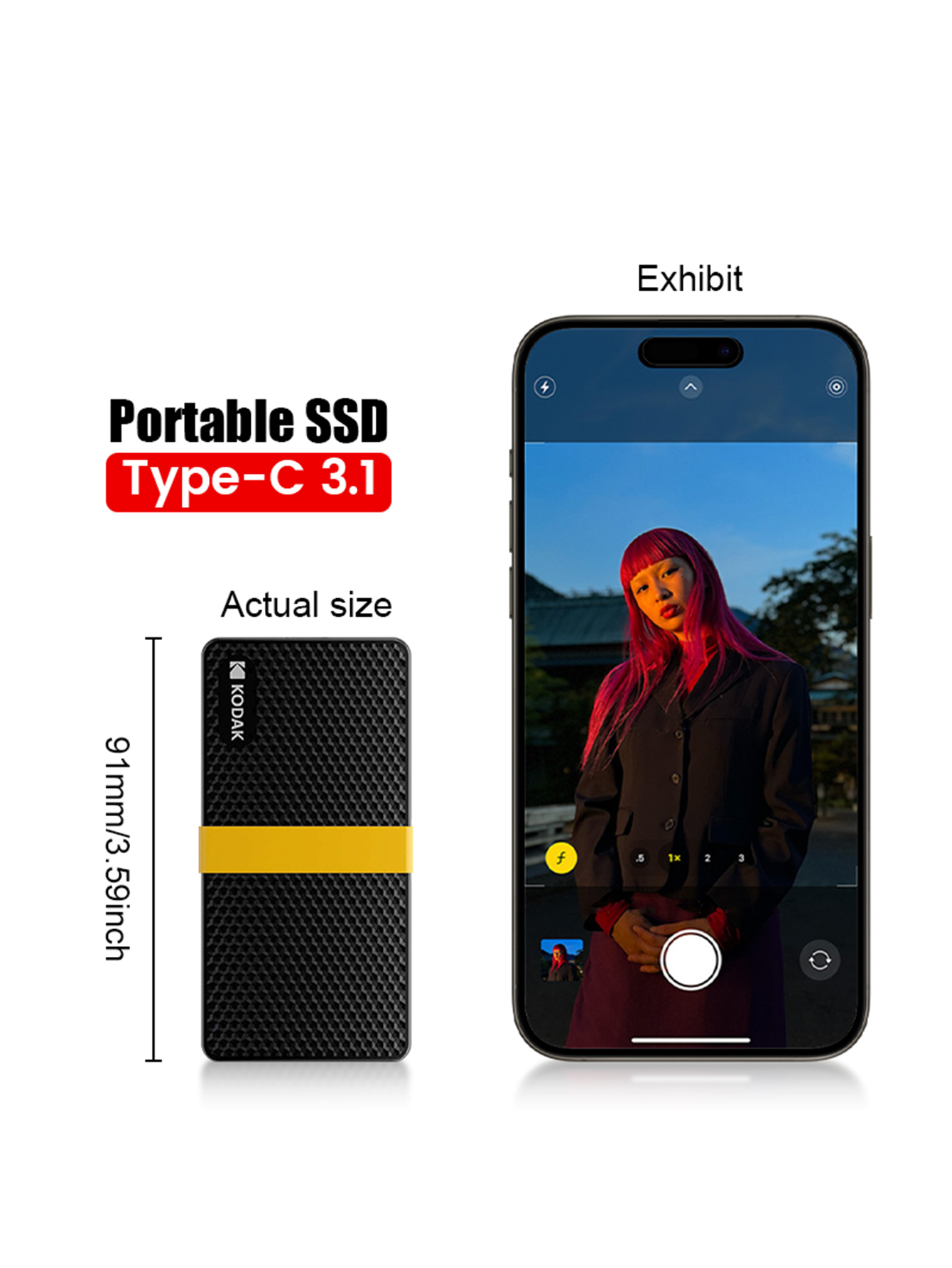 Kodak X200 Portable SSD 2TB 1TB USB 3.1 Type C External Drive Hard Disk 512GB 256GB Solid State Drive For PS4 Laptop Macbook PC. 