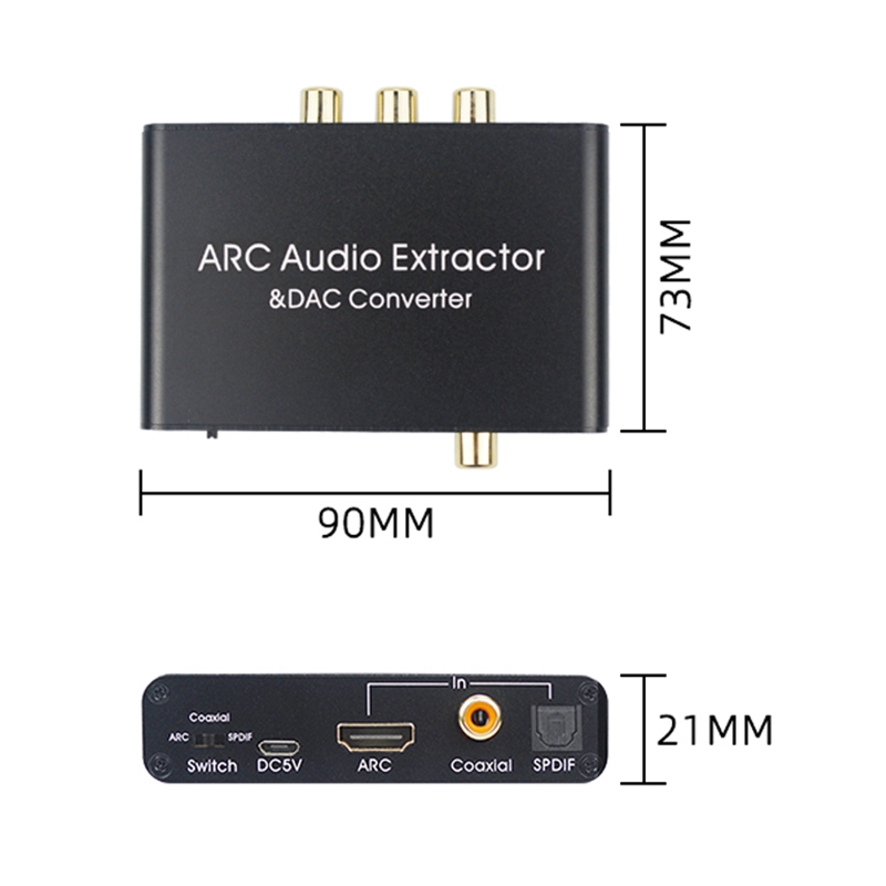 192KHz ARC Audio Adapter HDMI Audio Extractor Digital to  og Audio Converter DAC SPDIF Coaxial RCA 3 5mm Jack Output. 