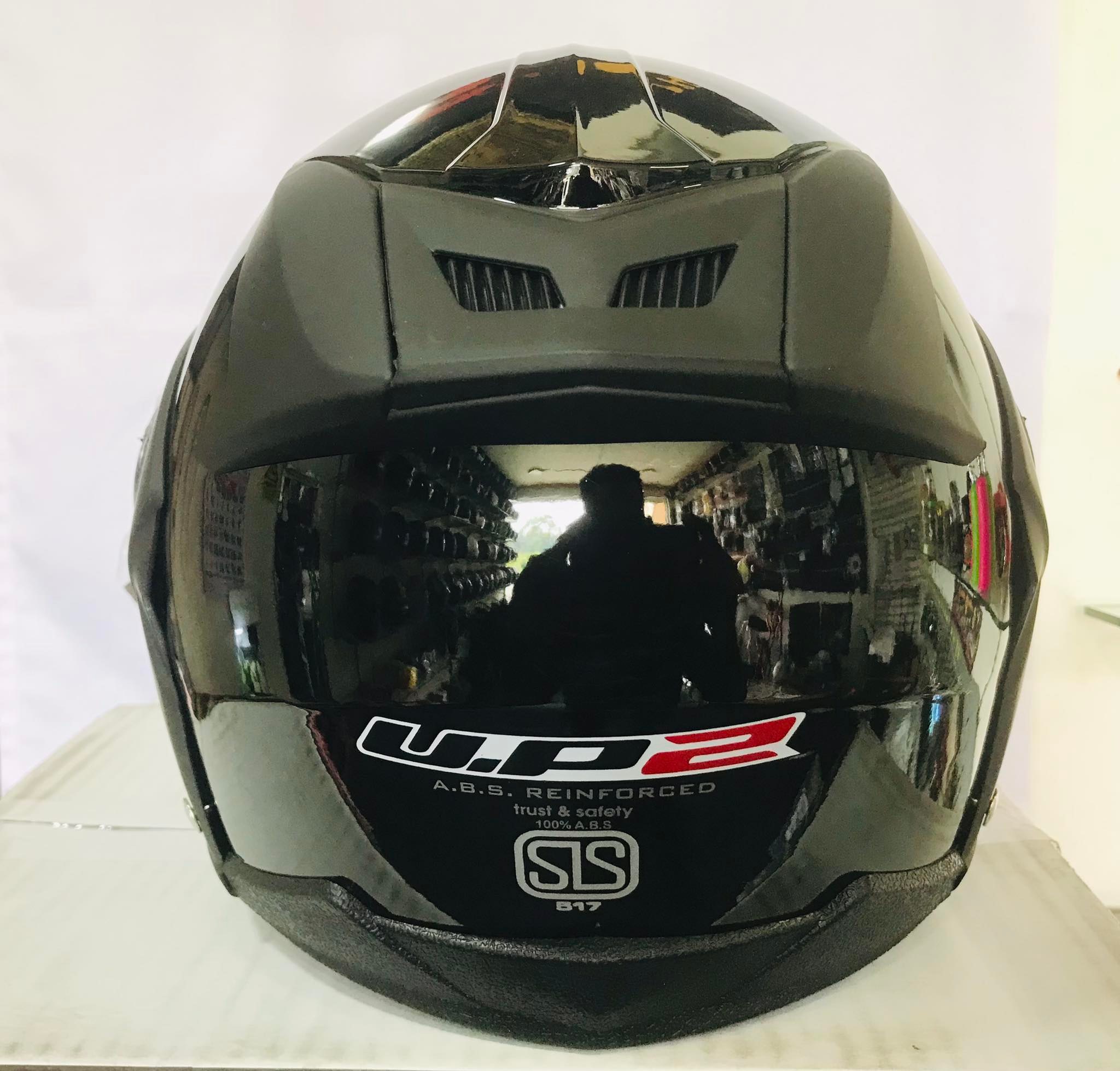 UP 2 Alien Black Motor Bike Helmet SLS Certified. 