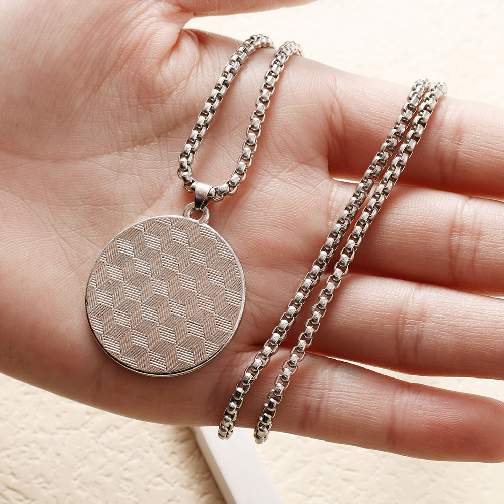 Vintage Men's Stainless Steel Necklace- Chinese Style Yin Yang Tai Chi Pendant Necklace -Male Punk Jewelry Accessories. 
