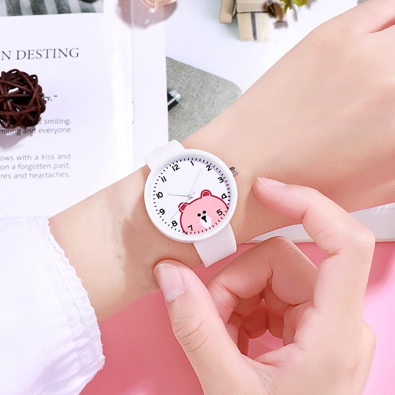 1PC New Kids Watches Boys Girls Cute Cartoon Bear Silicone Children's Watch Women Ladies Quartz Wristwatches Gifts Clock Reloj. 