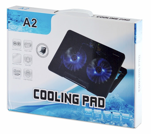Dual Fan Adjustable Laptop Notebook Cooling Pad A2 15" - 17". 