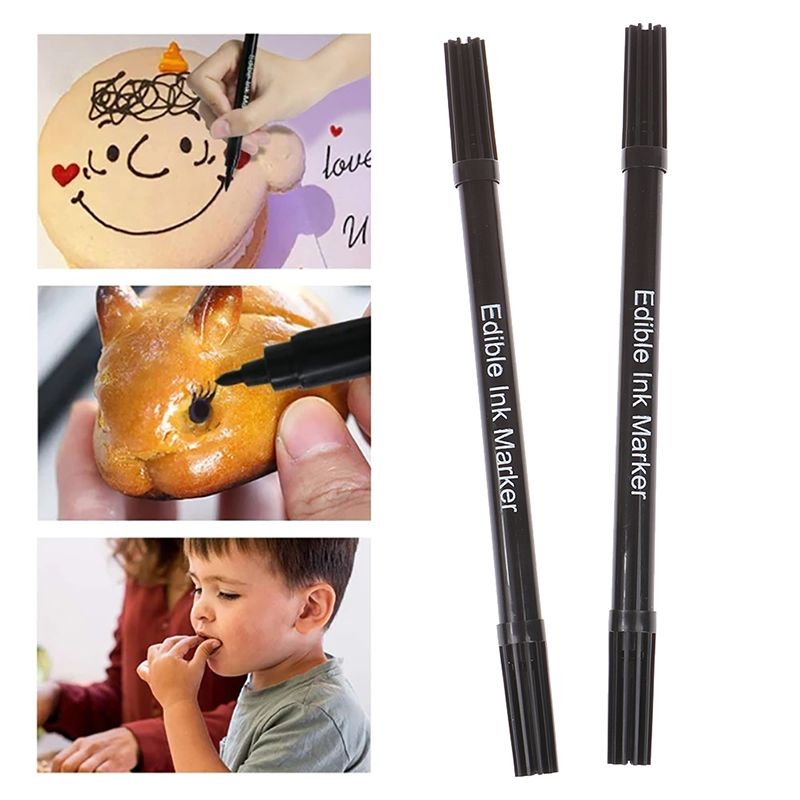 2 Pcs Baking Painting Pens Edible Markers For Cookie Decorating Decorator | UK