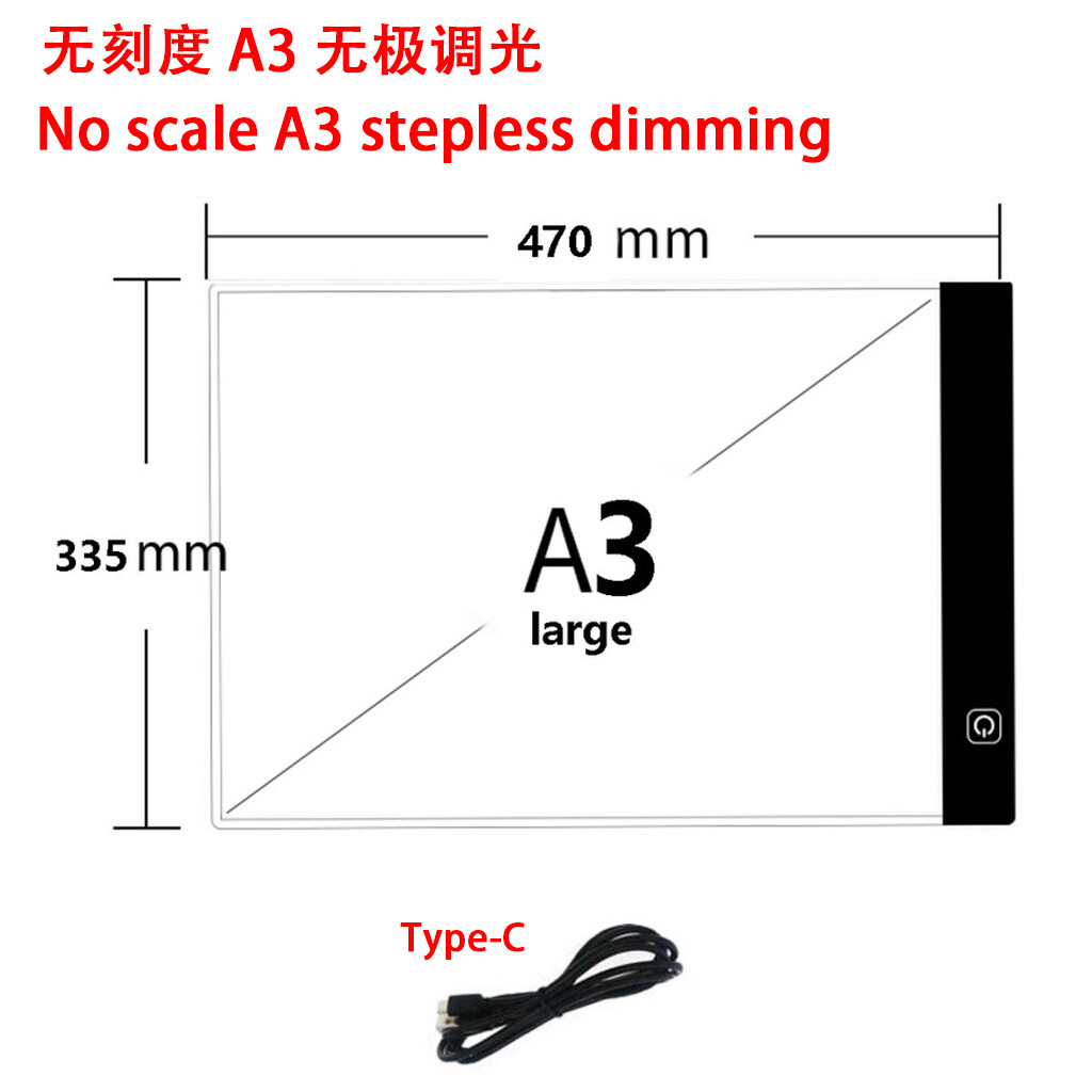A4/A3 LED Tracing Light Box Board Artist Tattoo Drawing Pad Table Stepless Adjusted , A5 LCD Copy Board, 3 level Dimming Ultra-Thin Adjustable Light Box, USB Power Artcraft Pad, Painting Writing DIY Box. 