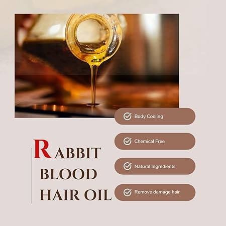 Rabbit Blood  Hair Oil 50ML 100ML Natural Rabbit Blood hair Growth oil, Rabbit hair oil, Natural Hair Oil, Herbal Hair Care, Hair Growth Oil, Organic Hair Serum, Hair Repair Oil, Thickening Hair Oil, Vegan Hair Products. 