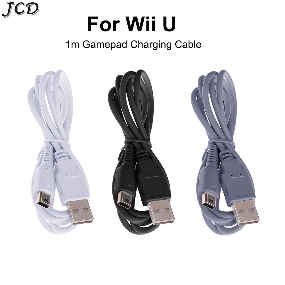 JCD 1m USB Charging Cable for WII U Controller Data Power Charger