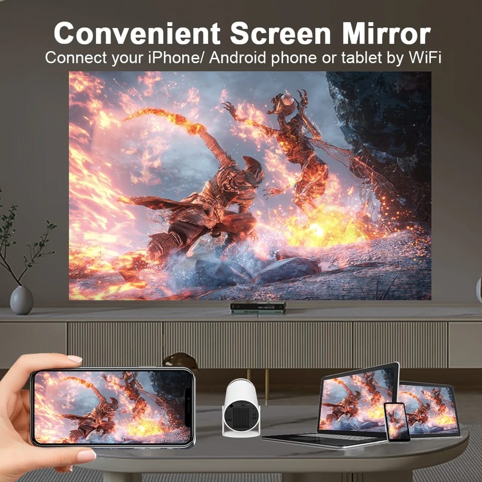 HY300 Projector HD 4K Android 11 Dual 260ANSI Allwinner H713 BT5.0 1080P 1280*720P Home Cinema Outdoor Projector. 