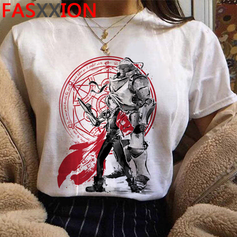 New Fullmetal Alchemist T Shirt Men Kawaii Edward Elric Graphic Tees Harajuku Cartoon Tshirt Japanese Anime Funny T-shirt Male. 