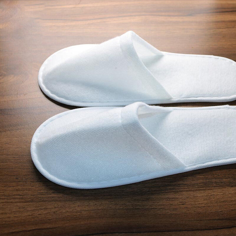 【WEJA】1pair Unisex Slippers Hotel Travel Spa Portable Slippers Disposable Home Guest Indoor Cotton Fabric Slipper. 