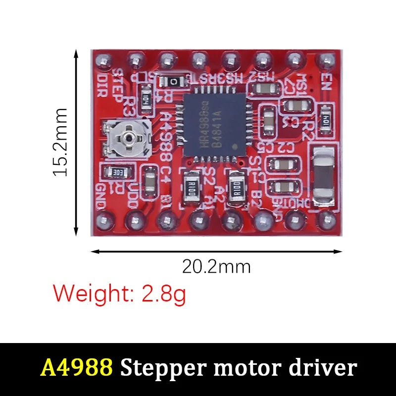3D Printer Parts StepStick DRV8825 A4988 Stepper Motor Driver With Heat sink Carrier Reprap MKS GEN V1.4 board. 