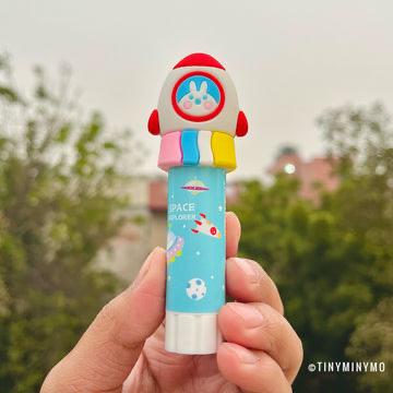 Space Explorer Gluestick ( Caeative Solid Adhesive Stationary Kawaii Cartoon Animal Silicone Head 8G Solid Adhesive). 