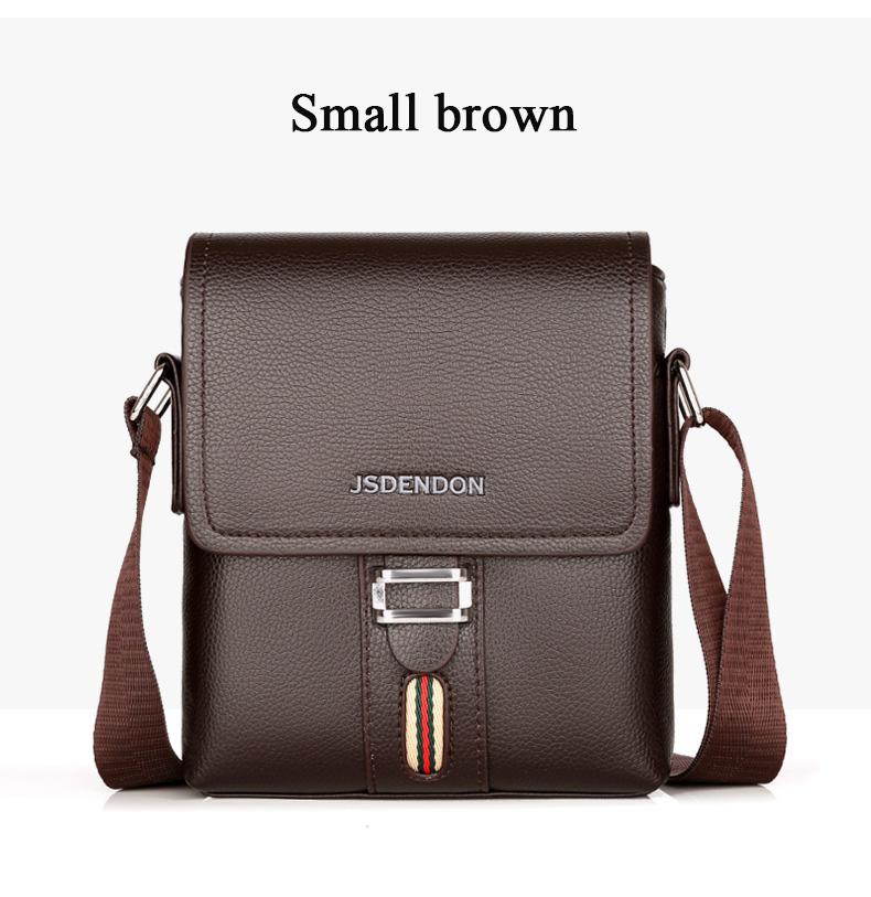 Black New Mens Fashion Leather Casual Business Leather Messenger Shoulder Bag Vintage