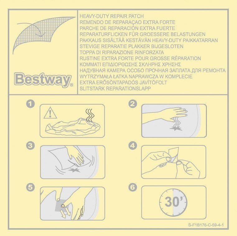 Bestway Heavy Duty Self Adhesive Inflatable Repair Patch Kit 10 Patches. 