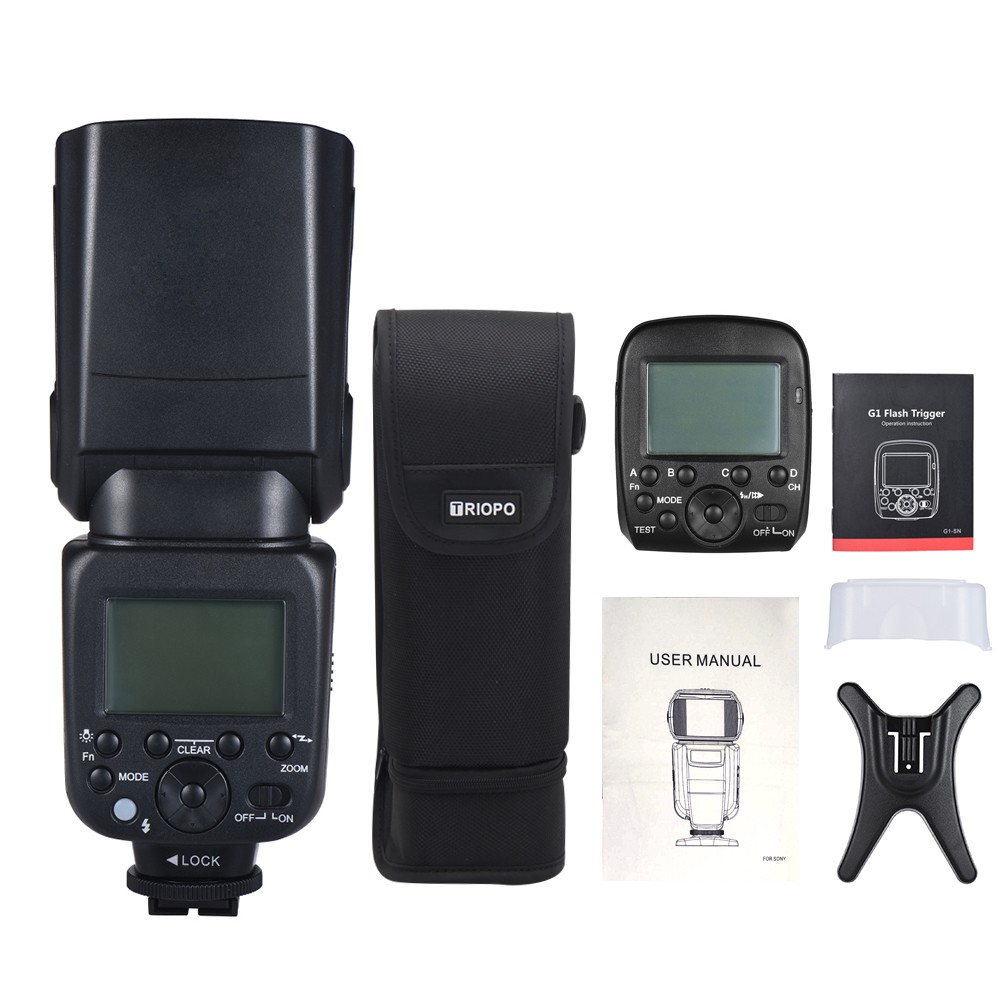 TRIOPO G1500 2.4G HSS 1/8000s GN58 TTL Wireless Master lave Flash peedlite + Trigger for ony A77II A7RII A7R A58 A99 ILCE600L. 