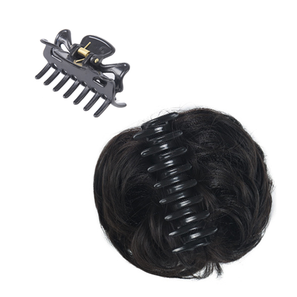 Short Women's Synthetic Hair Donut Bun Hairpiece with Claw Clip - Restylable Messy/Neat Chignon for Instant Volume. 