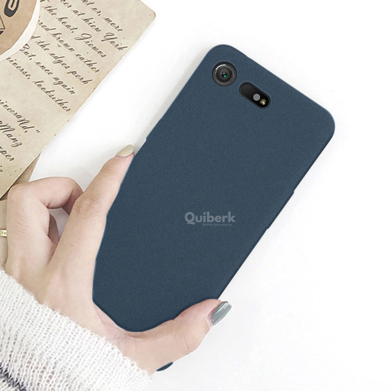Quiberk for Sony Xperia XZ1 Compact Shockproof Anti-Slip Soft TPU Sandstone Matte Back Case Cover. 