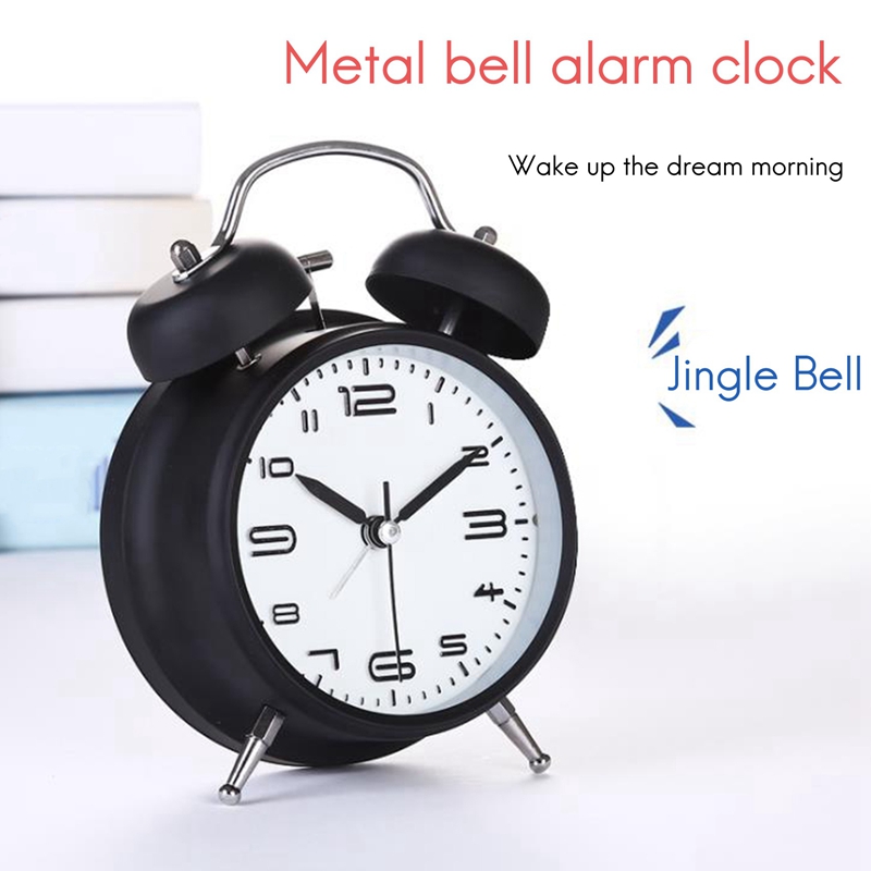 Metal Loud Alarm Clock, Inch Bedside Table Alarm Clock, Silent Quartz