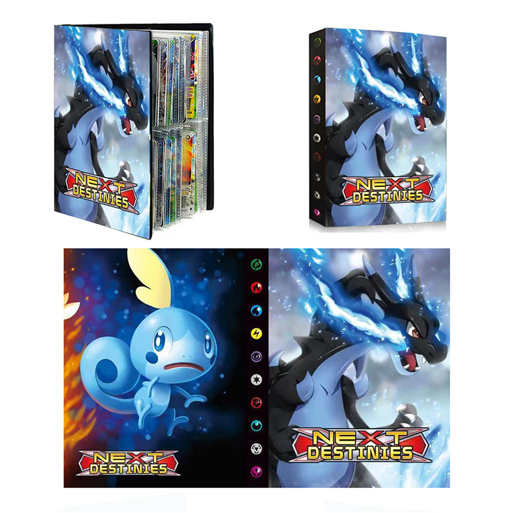 Summerflowers 240PCS Game Card Collection Holder Pokemon Cards Album Book Cartoon Anime Collection Folder Kid Cool  Gift(Cards excluded). 