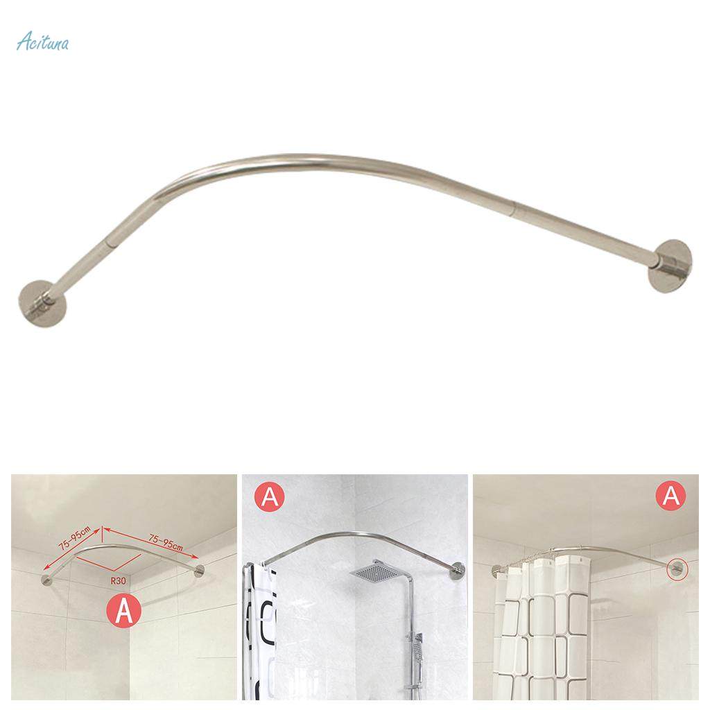 304 Stainless L-Shaped Shower Curtain Rod for Bathroom 70-95 X 70-95CM. 