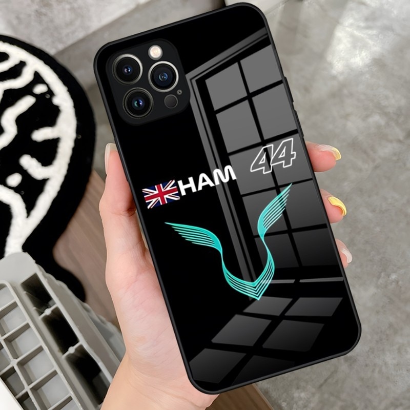 Lewis Hamilton F1 44 Phone Case For IPhone 15 Pro 14 13 12 11 Mini X XS XR Max 6 8 15pro Plus SE 2020 Glass Design Cove. 