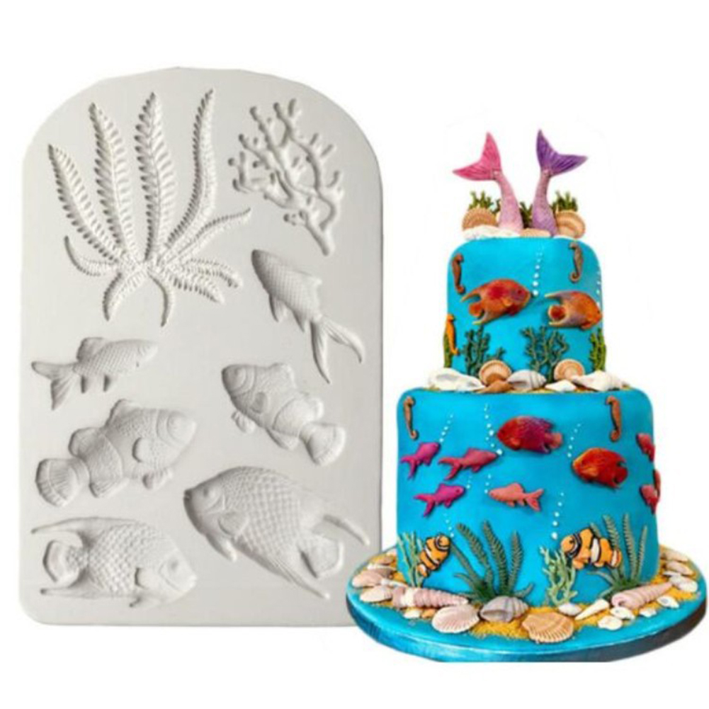 Ocean Fish Silicone Mold Fondant Cake Chocolate Decoration Sugarcraft DIY Mould