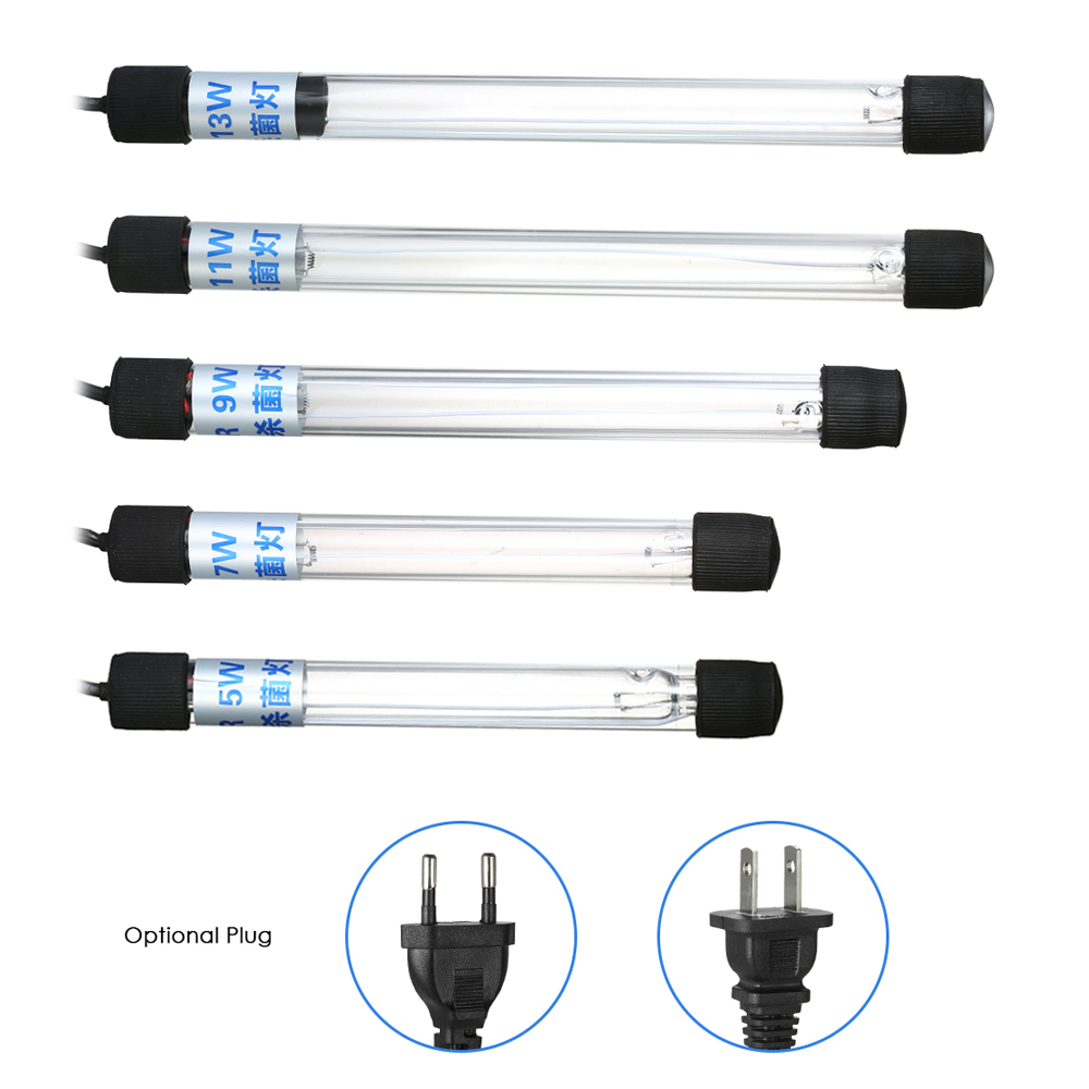 7W UV Light aquarium light Sterilization Lamp Submersible Ultraviolet Sterilizer Water Disinfection for Aquarium Fish Tank Pond AC220-240V. 