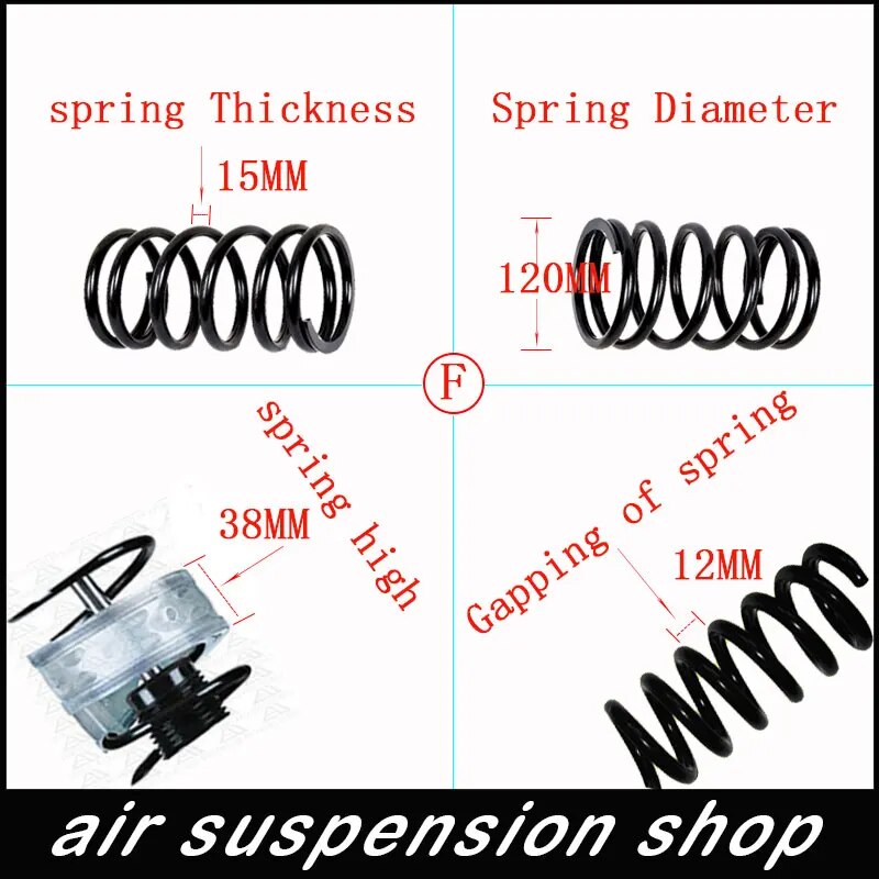 【beauty code】2Pcs Universal Car F-Type Air Spring Bumper Shock Absorbers Strut Urethane Rubber Bumper Cushion for Spring Height. 